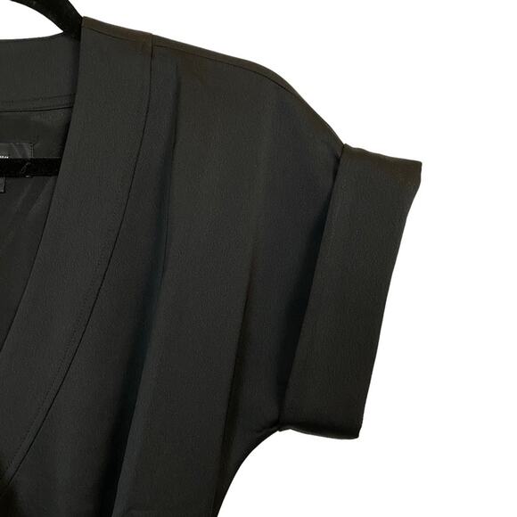 J. Crew Black Sheath Midi Dress with Tie Front - Picture 6 of 12